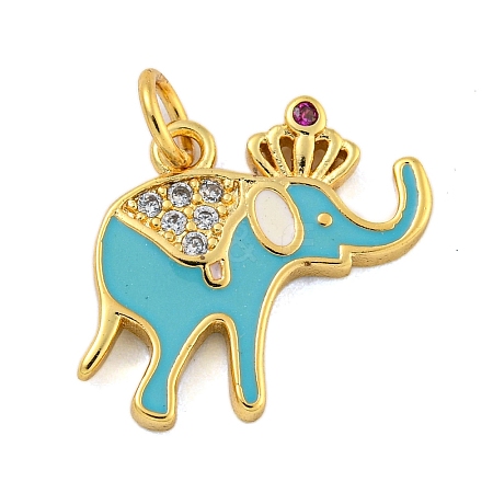 Brass Micro Pave Clear Cubic Zirconia Pendants KK-R159-18G-03-1