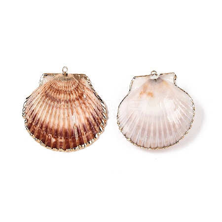 Natural Scallop Shell Pendants SSHEL-N038-17-1