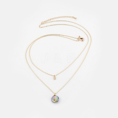 Natural Baroque Pearl Keshi Pearl Tiered Necklaces NJEW-JN02255-01-1