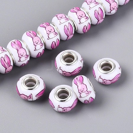 Opaque Resin European Beads RPDL-T004-01J-1