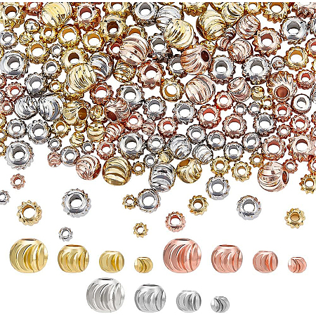 BENECREAT 12pcs 6 colors Brass Enamel Beads KK-BC0004-49-1