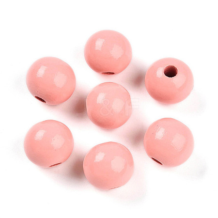 Painted Natural Wood Beads WOOD-A018-16mm-14-1