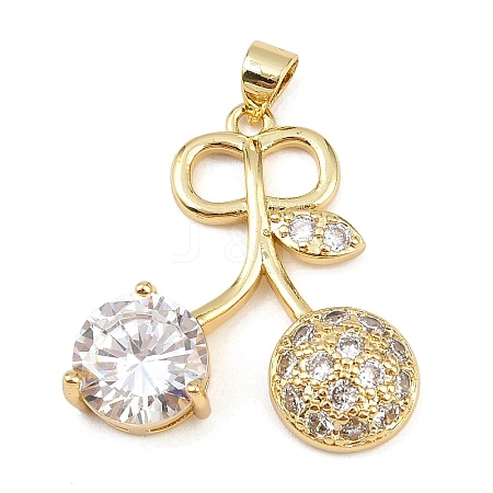 Brass Cubic Zirconia Pendants KK-L251-39G-1