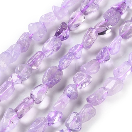 Natural Amethyst(Dyed & Heated) Beads Strands X-G-P497-01C-47-1