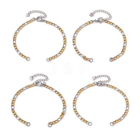 304 Stainless Steel Figaro Chain Bracelet Makings AJEW-JB01284-1