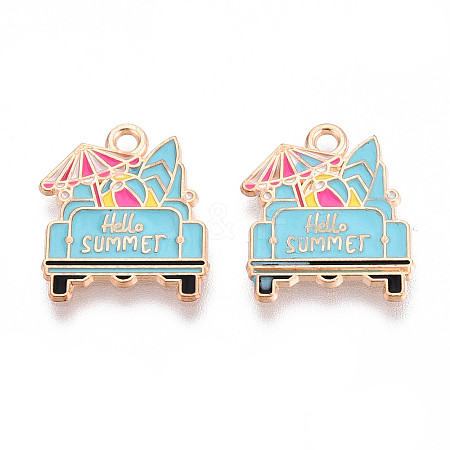 Beach Theme Alloy Enamel Pendants ENAM-T022-33I-1
