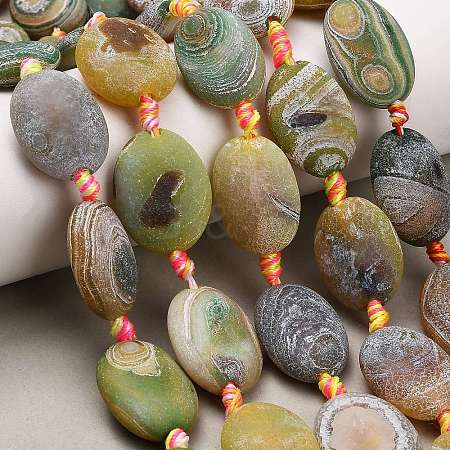 Natural Weathered Agate Beads Strands G-A321-Q02-01-1
