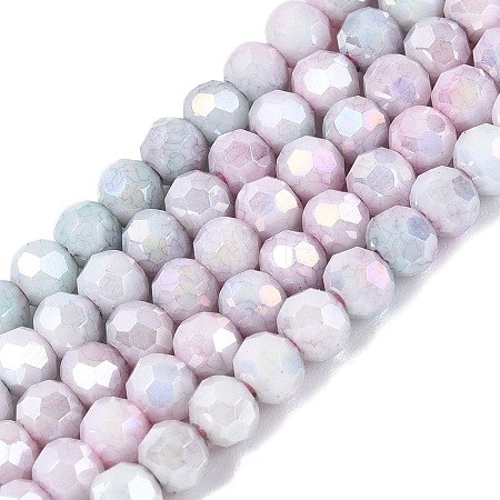 Anti-Tarnish Electroplate Glass Beads Strands EGLA-ZX010-4mm-06-1