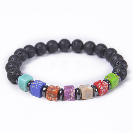 Narutal Lava Rock Beads Stretch Bracelets for Women QF7459-5-1