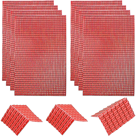 8 Sheets 2 Style Plastic Roof Tiles DIY-BC0005-24B-1