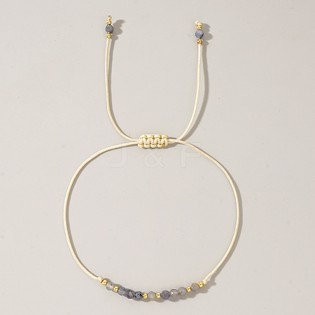 Natural Birthstone Braided Bead Bracelets for Women VA8051-12-1