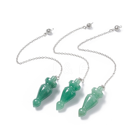 Natural Green Aventurine Pointed Dowsing Pendulums AJEW-B020-03P-01-1