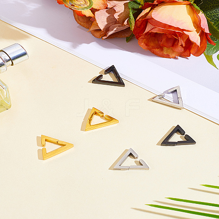 6Pcs 3 Colors Stailess Steel Cuff Earrings EJEW-LP0007-052-1