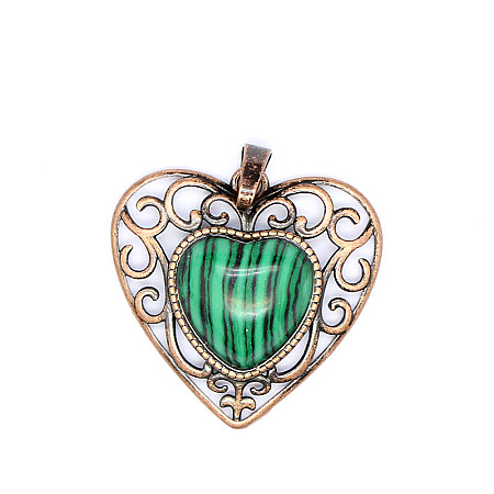 Retro Hollow Natural Malachite Pendants PW-WGAB5DC-11-1