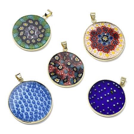 Handmade Lampwork Pendants LAMP-D002-04A-G-1