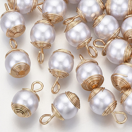 ABS Plastic Imitation Pearl Pendants KK-N235-017-1