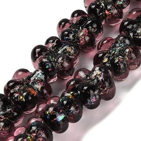 Handmade Dichroic Foil Glass Beads Strands DICH-U001-04G-1