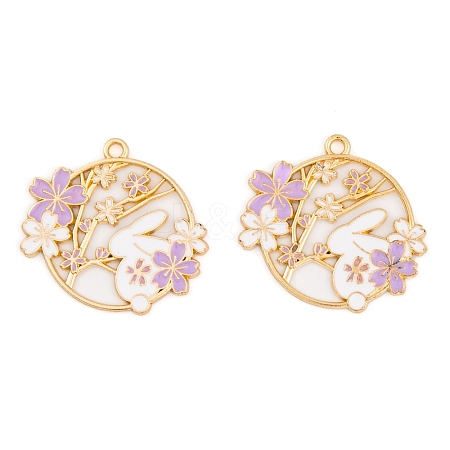 Rack Plating Alloy Enamel Pendants FIND-A040-05B-01G-1