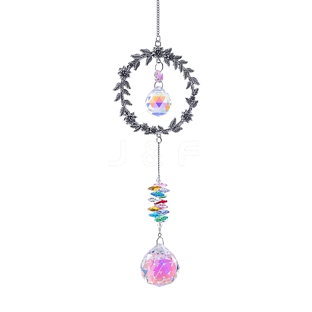 Christmas Wreath Glass Suncatchers PW-WG53303-01-1