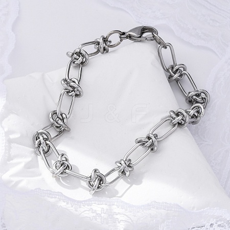 Tarnish Resistant 304 Stainless Steel Link Chain Bracelets X-BJEW-Z011-09P-1