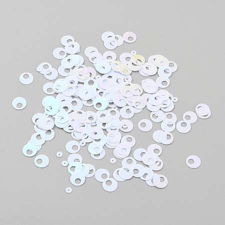 250Pcs Iridescent PVC Paillette/Sequin Links PVC-WH2004-01O-1