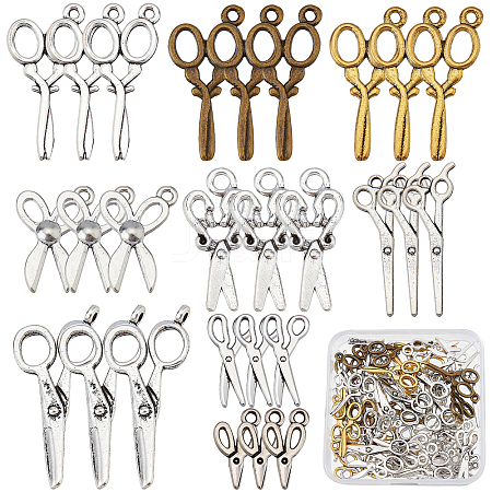 SUNNYCLUE 72Pcs 9 Style Tibetan Style Zinc Alloy Pendants FIND-SC0002-52-1