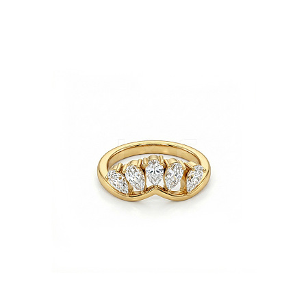 304 Stainless Steel Micro Pave Cubic Zirconia Finger Rings WG84F78-01-1