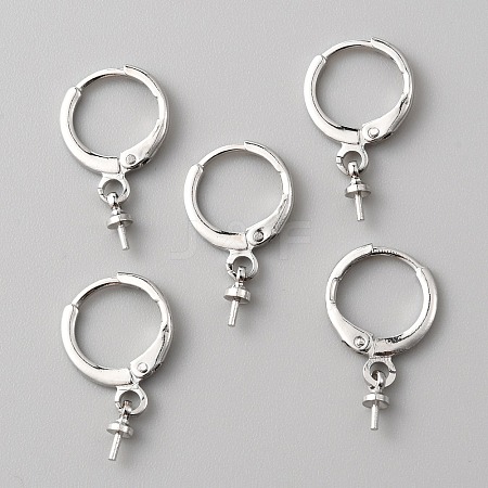 Brass Huggie Hoop Earring Findings KK-WH0079-22P-1