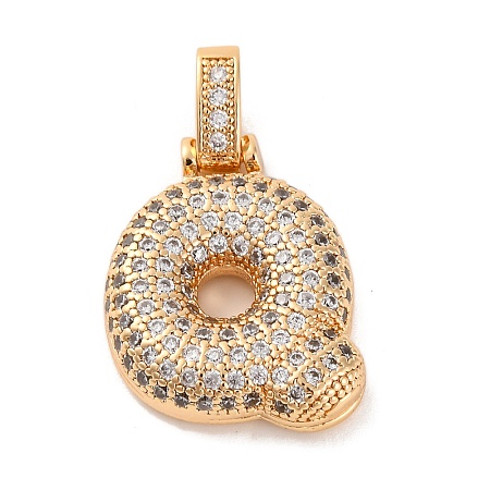 Brass Micro Pave Cubic Zirconia Pendants KK-C076-29Q-G01-1