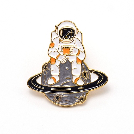 Astronaut with Planet Cartoon Enamel Pin JEWB-TAC0002-41-1