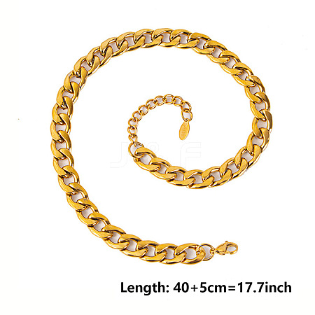 Unisex 304 Stainless Steel Curb Chains Necklaces MX1840-2-1