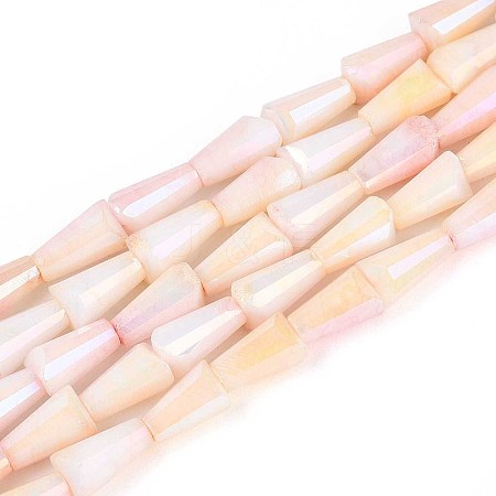Anti-Tarnish Electroplate Glass Beads Strands GLAA-T025-27D-1