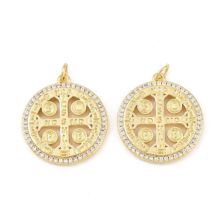 Brass Micro Pave Cubic Zirconia Pendants KK-E091-08G-1