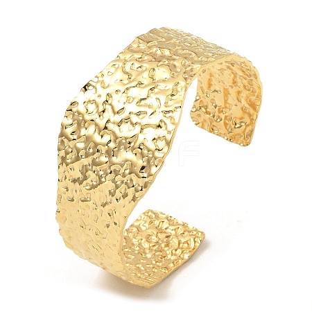 304 Stainless Steel Textured Wide Cuff Bangles BJEW-P302-10G-1