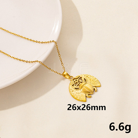 304 Stainless Steel Insects Pendant Necklace BX4246-10-1