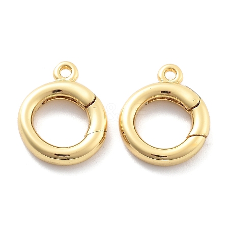 Rack Plating Brass Spring Gate Rings KK-H449-58G-02-NR-1
