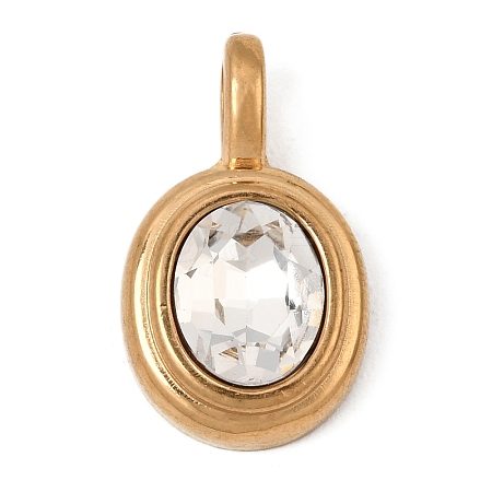 304 Stainless Steel with Rhinestone Pendants SA-CBAA9A2-13G-04-1