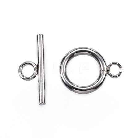 304 Stainless Steel Toggle Clasps X-STAS-F040-40C-P-1
