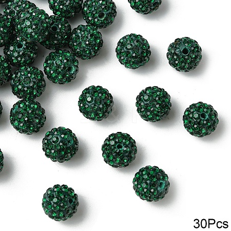 30Pcs Polymer Clay Rhinestone Beads RB-YW0001-26D-1