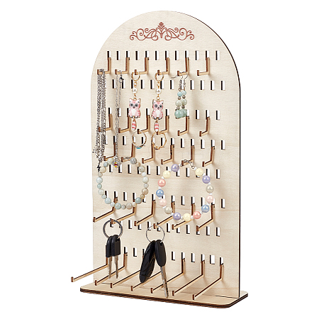 Arch Shaped Plywood Jewelry Organizer Display Stands for Bracelets Necklaces Display Cards AJEW-WH0604-76-1