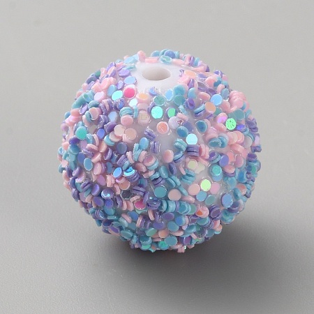 Opaque Acrylic Glitter Beads FIND-CJC0010-111A-21-1