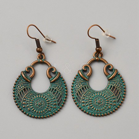 Ethnic Style Alloy Geometric Dangle Earrings with Iron Pins for Women EJEW-WH0047-90C-1