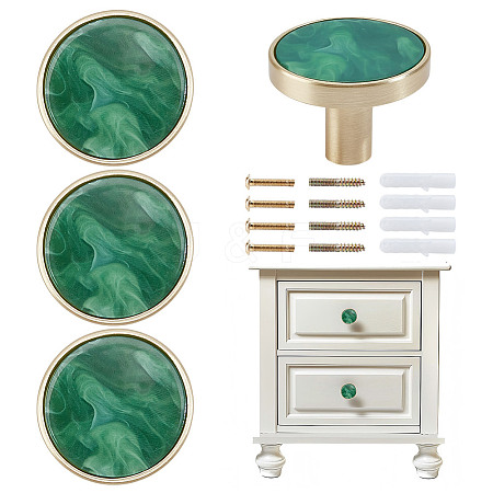 4 Bags Round Zinc Alloy Acrylic Drawer Pull Handles FIND-DR0001-85A-1