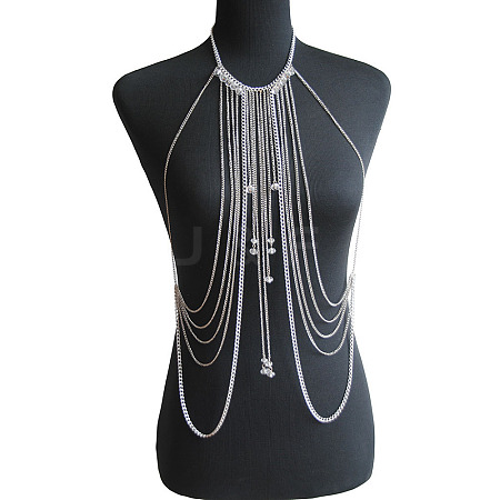 Alloy & Acrylic Rondelle Beads Tassel Sexy Body Chains for Bikini FS-WGE2D08-01-1