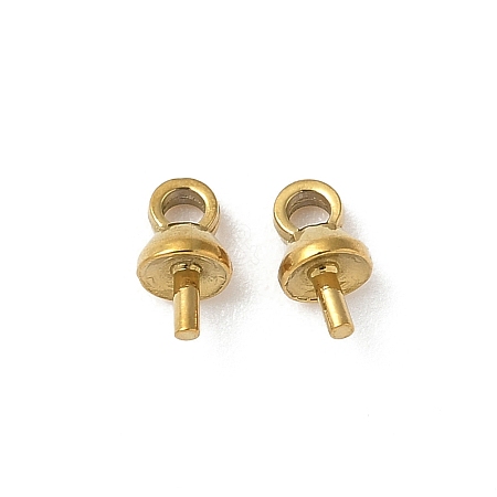 304 Stainless Steel Cup Pearl Peg Bails Pin Pendants STAS-L300-004B-G-1