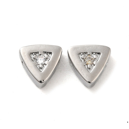 Real Platinum Plated Brass Micro Pave Cubic Zirconia Beads LS-KK-H455-08P-01-1