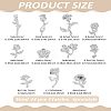 44Pcs 11 Styles Flower Alloy Cabochons FIND-LP00003-75S-2