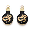 Printed Alloy Enamel Pendants ENAM-N056-178-01-2