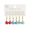 Ocean Series 304 Stainless Steel Enamel Dangle Earrings EJEW-K017-01H-G-4