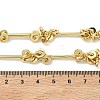 Brass Bar Link Chain with Disc Beads Necklaces for Women NJEW-G196-01G-5